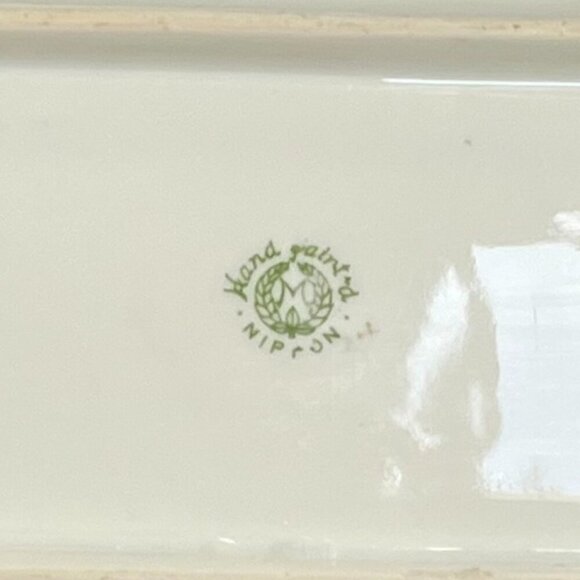 Vintage Nippon Hand Painted Porcelain‎ Celery Dish Gilded Gilt Gold Japan Floral - Picture 5 of 6